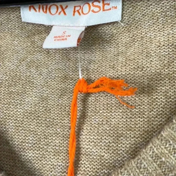 Knox Rose Women's V-Neck Pullover Sweater Tan Size S - Picture 9 of 9